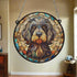 Cockapoo Black Stained Glass Effect Suncatcher